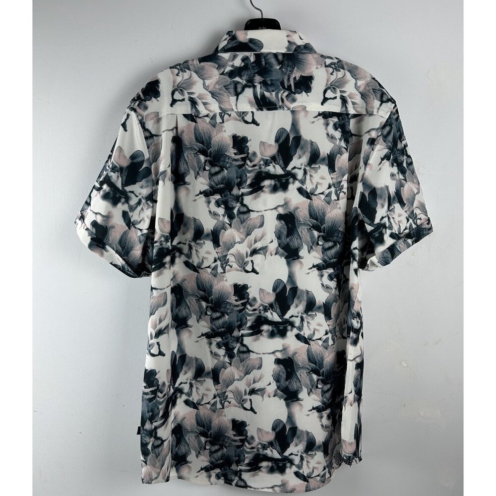 7 Diamonds 4 Way Stretch Shirt Mens Large Floral Short Sleeve Button Up - Picture 4 of 12